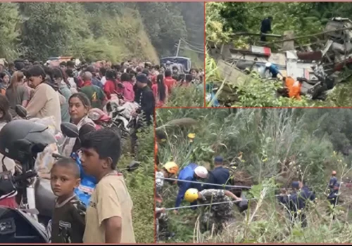 पोखरामा बस दुर्घटना हुँदा ४ विद्यार्थीसहित ५ जनाको मृत्यु